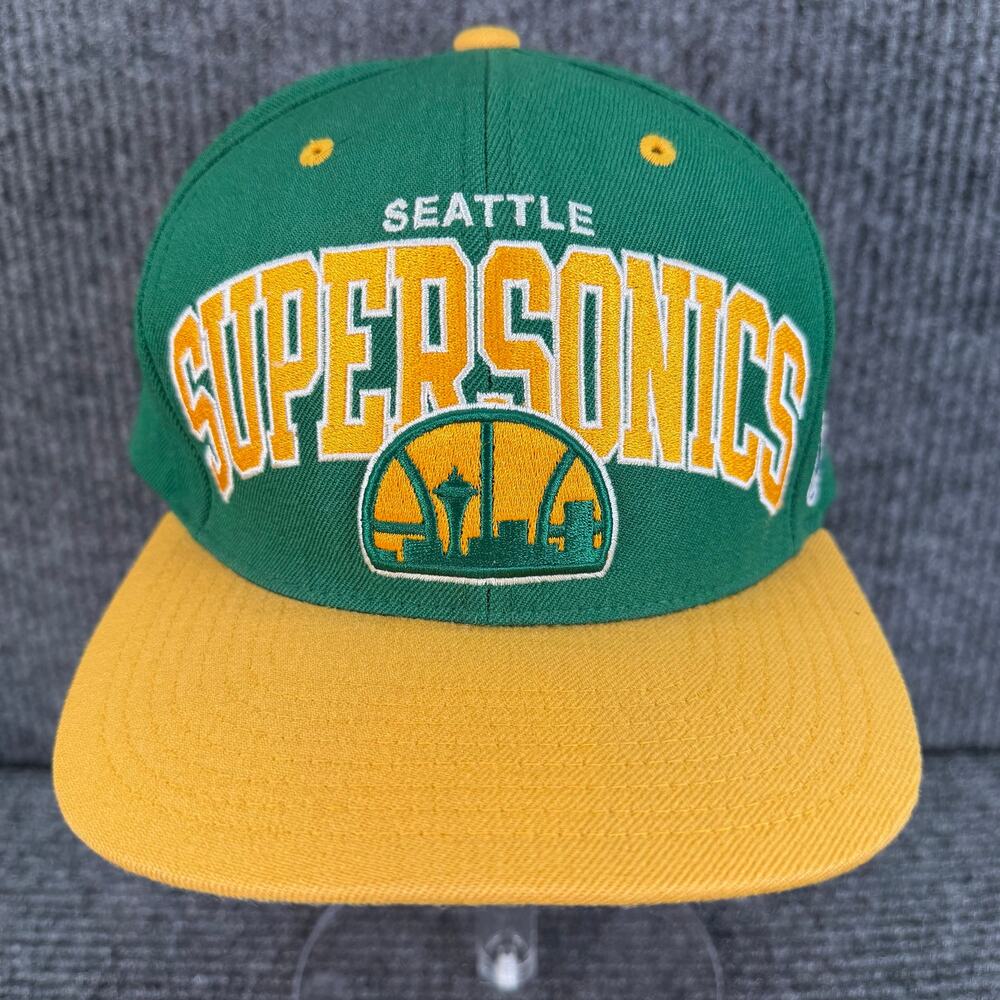 Mitchell Ness Seattle SuperSonics Hardwood Classics Snapback Hat Green Gold NBA